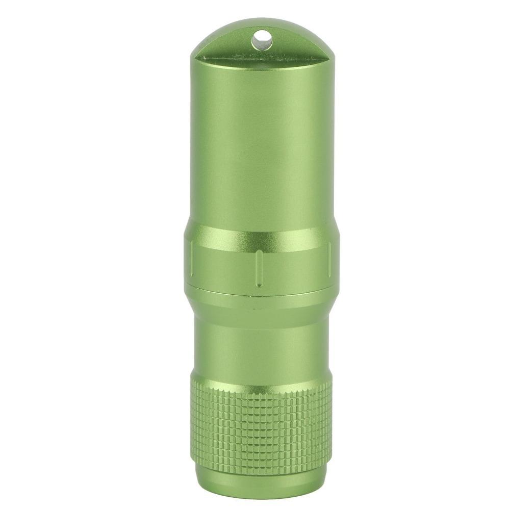 Green Pill Container Aluminum Alloy Keychain Container Durable Capsule Tube  Camping Survival
