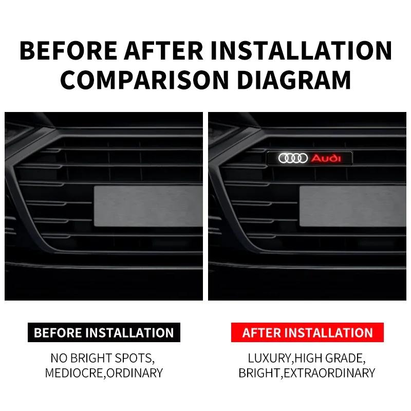 Front Grille Decoration Badge Car Head Grill Emblem LED Light hot Sline A6 Q3 A3 B5 B6 B7 B8 B9 Q7 8P 8V 8L A5 A4 C6 C5 C7 4F