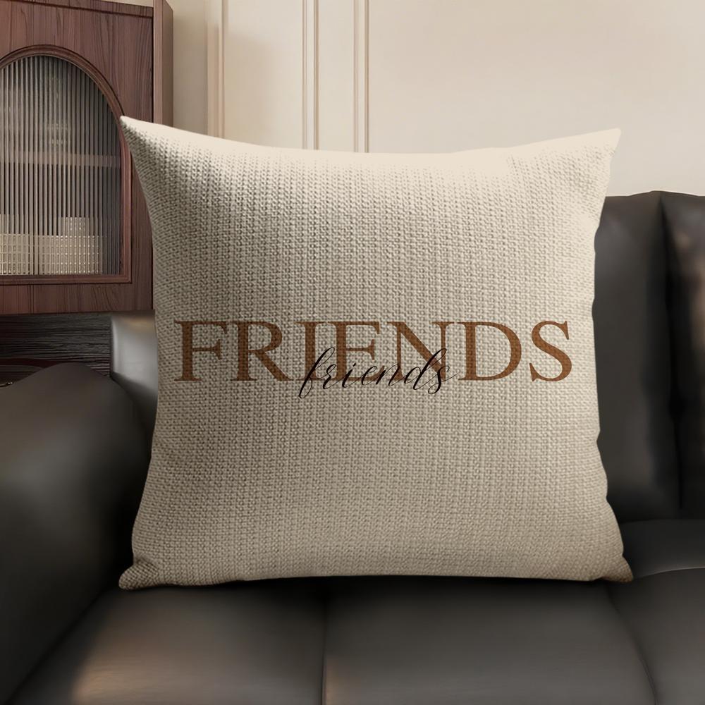 Simplicity Pattern Love Cushion Cover Natural Linen Organic Fabric DoubleSided Printing Sofa Home Decor Gift Pillow Case