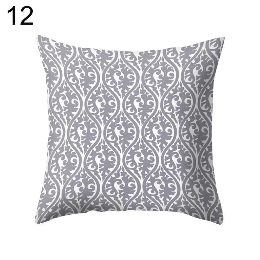 Cushion Cover Case Square Geometric Gray Throw Pillow Protector Bedding Articles