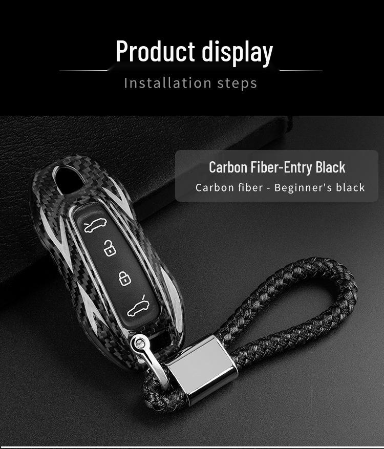 T-Carbon Kohlefaser Schlüsselhülle für Porsche Macan EV Schlüsselgehäuse