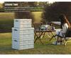 Multi-Functional Folding Camping Box with Wooden Lid: Portable Car & Outdoor Food Storage Suitcase