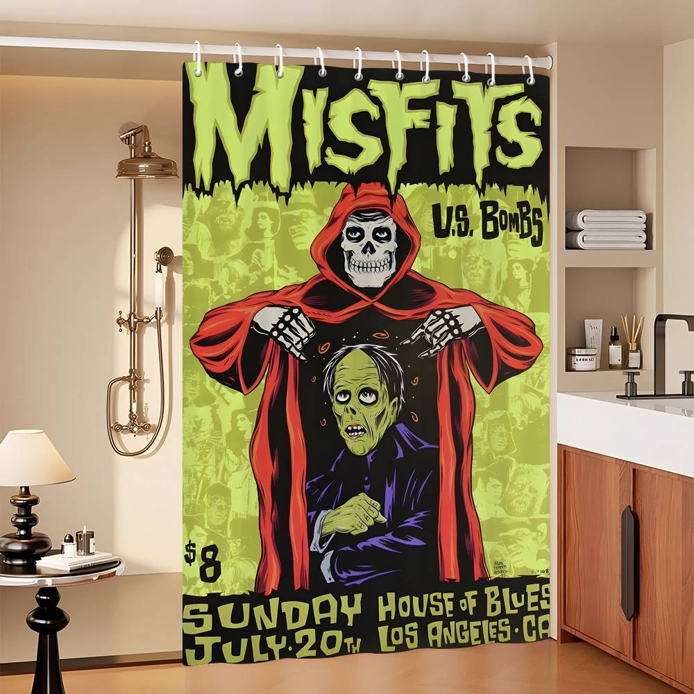 M-Misfits Hot 1 Piece Of 150X180Cm Printed Shower Curtain Partition Bathroom Waterproof And Mold Resistant