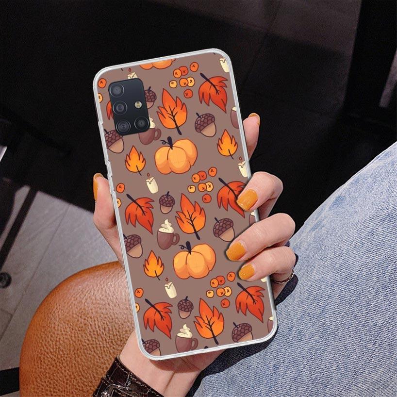 

Pumpkin Happy Fall Autumn Phone Case For Samsung Galaxy A52 A32 A22 A12 A51 A31 A50S A30S A20S A10S Note 20 Ultra 10 Plus S10 A7 Samsung A12 5G
