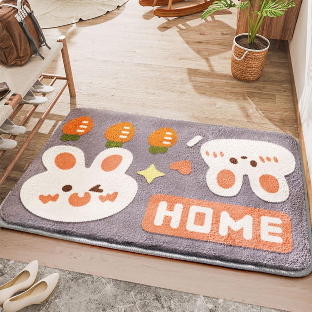

Cartoon Cute Rabbit Avocado Entrance Carpet Non Slip Wear Living Room Bedroom Ins Style Home Decoration Carpet 40X60CM(1.3X2FT