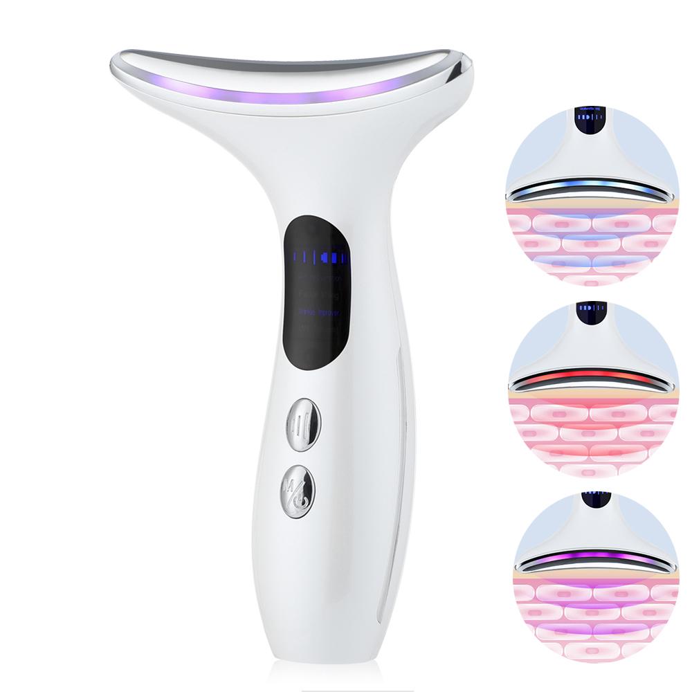 Masážní přístroj na krk EMS Face Lift 7 světelných režimů Elektrické zařízení pro zpevnění pokožky LED fotonová terapie Kosmetický přístroj Proti vráskám