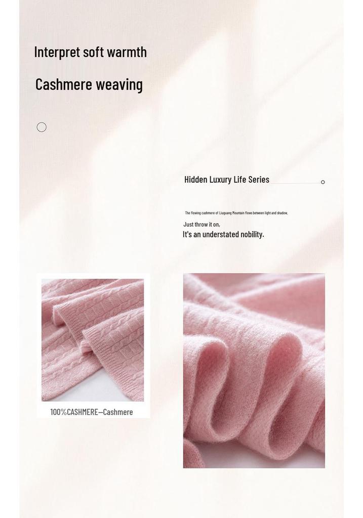 100% Pure Cashmere Women's Scarf - Fashionable, Warm, Comfortable, Solid Color Knit for Autumn/Winter