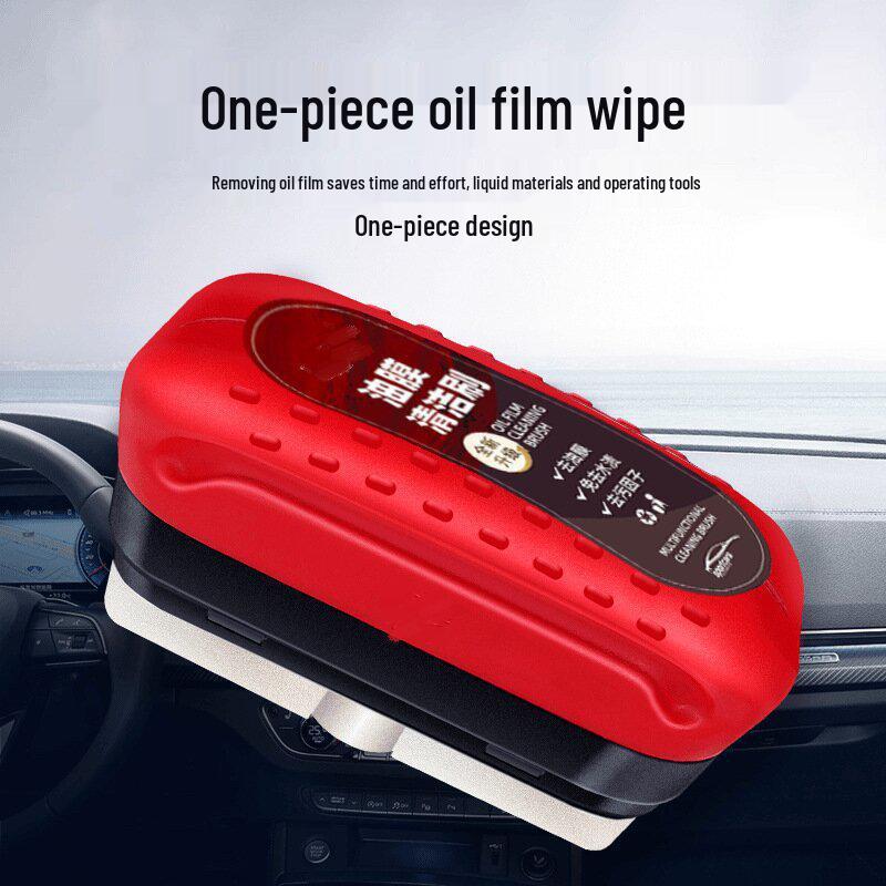 Car Glass Oil & Stain Remover with Cleaning Brush for Windshield, Windows & Mirrors
