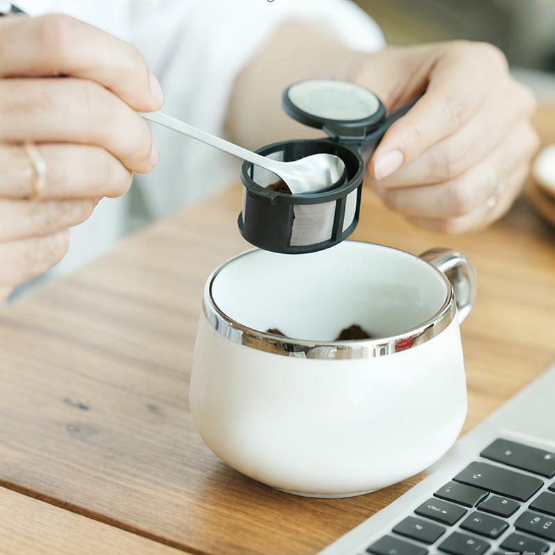 

Reusable Coffee Filter Mesh Spoon Fine Mesh Tea Infuser For Loose Leaf Brewing Portable Strainer Capsule Coffee Powder Filter China Mainland