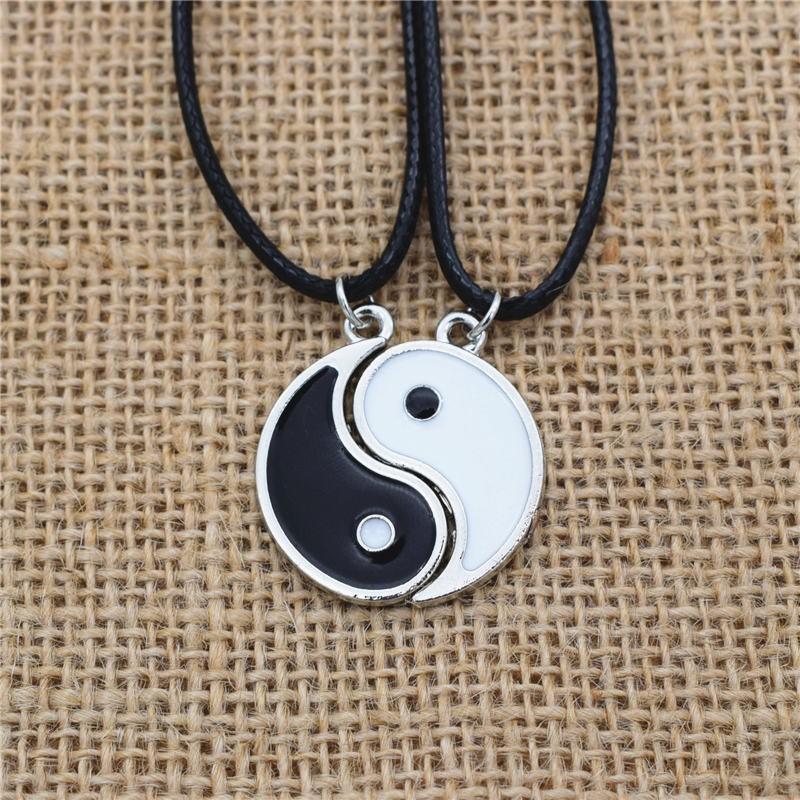 Vintage Yin Yang Partnerhalsketten - Passende ineinandergreifende Anhänger für den täglichen Gebrauch, Perfektes Geschenk für Paare & Beste Freunde