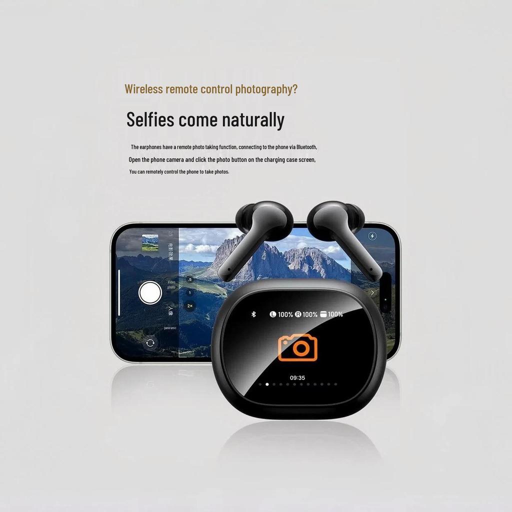 2025 AI Translation Bluetooth Earphones with Color Screen, Built-in App, Long Battery Life, Type-C In-Ear Wireless.