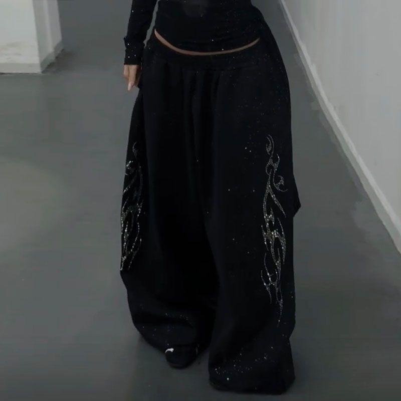 Damen Frühlings High Waist Koreanischer Stil Kordelzug Weite Hosen