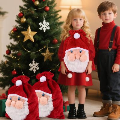 Duża torba na prezenty świąteczne Świętego Mikołaja ze sznurkiem do ściągania na choinkę, dekoracja domu, torba do przechowywania cukierków i prezentów, impreza noworoczna 2026
