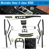 car-Styling 5D Carbon Fiber Car Interior Center Console Color Change Molding Stickers Decals For Benz S class W222 2014-