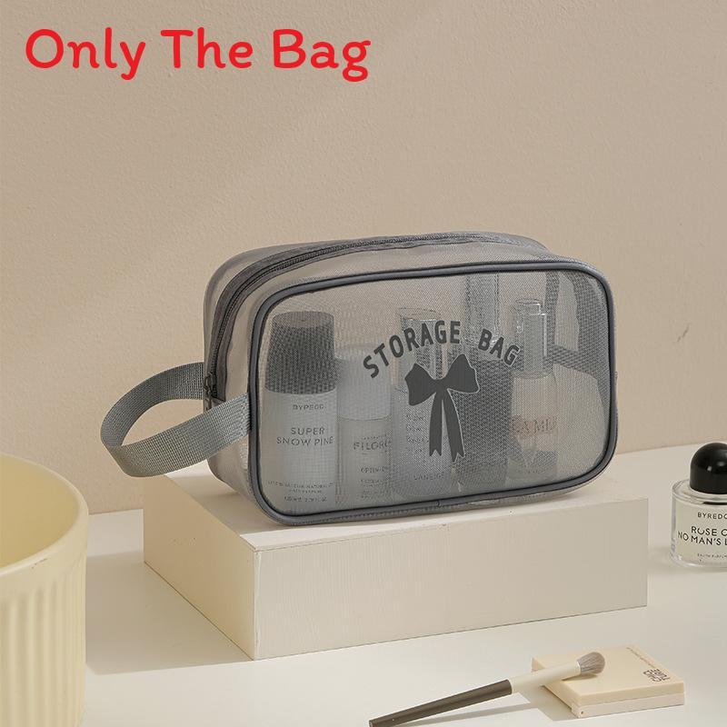 Nylon Mesh Travel Toiletry Bag With Breathable Design For Outdoor And Camping Use