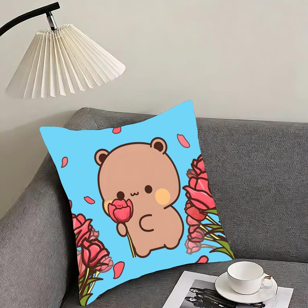 P-Panda Bubu And Dudu Cushion Cover Reversible Plush Pillow Cover – For car, sofa, bedroom, perfect as a gift.