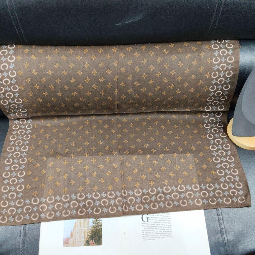 Foulard Rétro Chevrons Coton-Lin Soie: Sensation velours, Petit carré, Châle protection solaire, Cache-cou & Foulard pour femme.