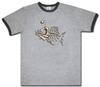 Fish Bones T-shirt Bone Fish Skeleton Fishing Gray Men's Ringer Shirt T-shirt