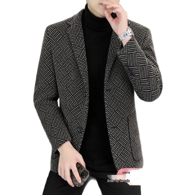 Men's Warm Woolen Suit Jacket - Autumn/Winter Edition