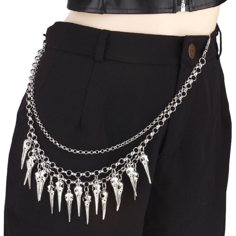 Punk Side Chain Trendsetting Halloween Cobweb Pant Jewelry Layered Body Chain Trousers Street Clothing Accessories
