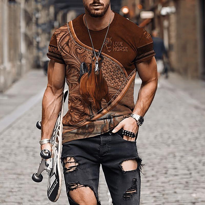 3D Print Horse T-Shirts Unisex Fashion Women's Tee Shirt Large Loose O-Neck T-Shirt Casual Short Sleeve T Shirt Horse Clothes