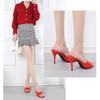 Sommer Mode Hohe Absätze Sandalen Damen Party Schuhe Büro Dame Offene Zehen Marke Damen Dünne Absätze 9cm Schwarz Rot Beige Übergröße 42