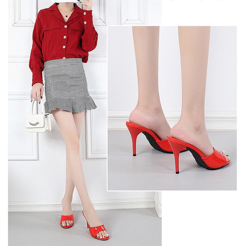 Sommer Mode Hohe Absätze Sandalen Damen Party Schuhe Büro Dame Offene Zehen Marke Damen Dünne Absätze 9cm Schwarz Rot Beige Übergröße 42
