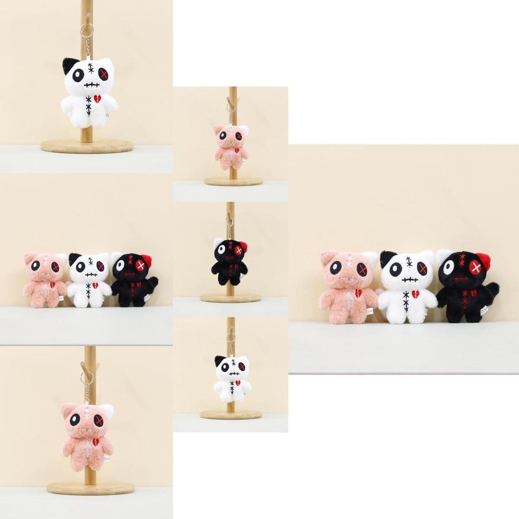 Adorable Plush Cat Keychain Alien Big Eye Cat Doll Soft Toy Bag Charm For Kids