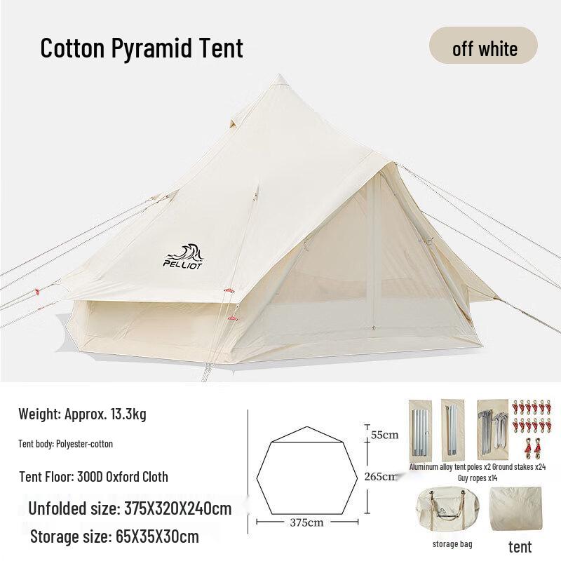 Pelliot Cotton Pyramid Camping Tent 3-4 Person
