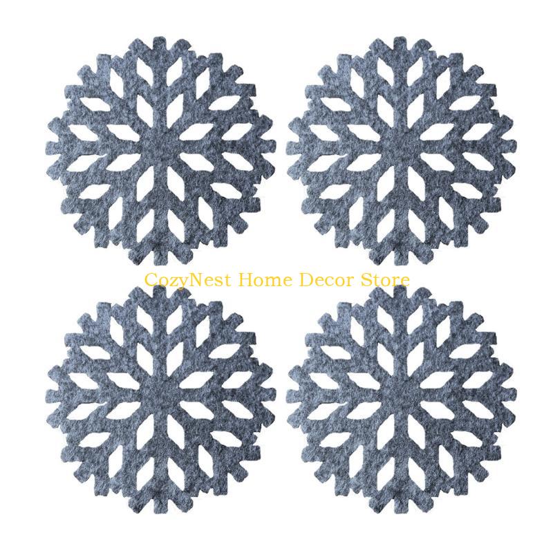 

92MF 4Pcs Round Coasters for Drinks 4 x 4 Cup Mats Water-Wicking Stain-Resistant сірий колір