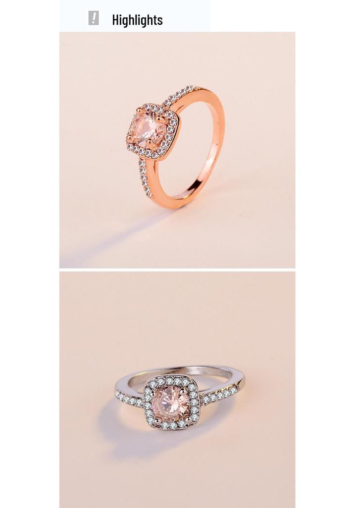 Zhenrong European American Fashion Engagement Rings for Women - Eight Hearts Eight Arrows Cubic Zirconia Jewelry.