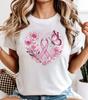 Breast Cancer Awareness Womens T-Shirt Pink Ribbon Awareness Gift For Her