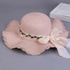 Boho Bow Straw Hat Colorful Women's Sun Hat Sweet Weave Hat  Summer