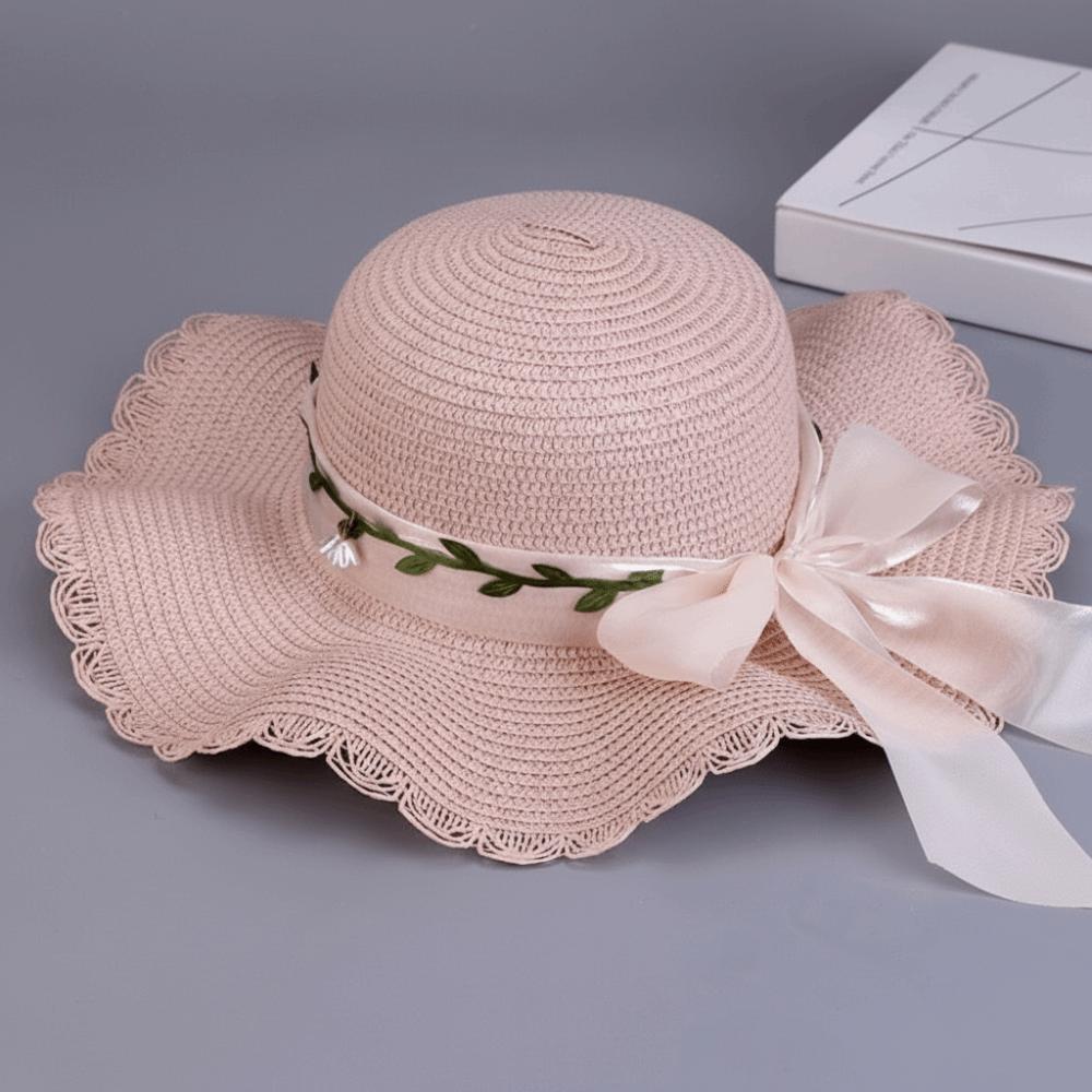 Boho Bow Straw Hat Colorful Women's Sun Hat Sweet Weave Hat  Summer