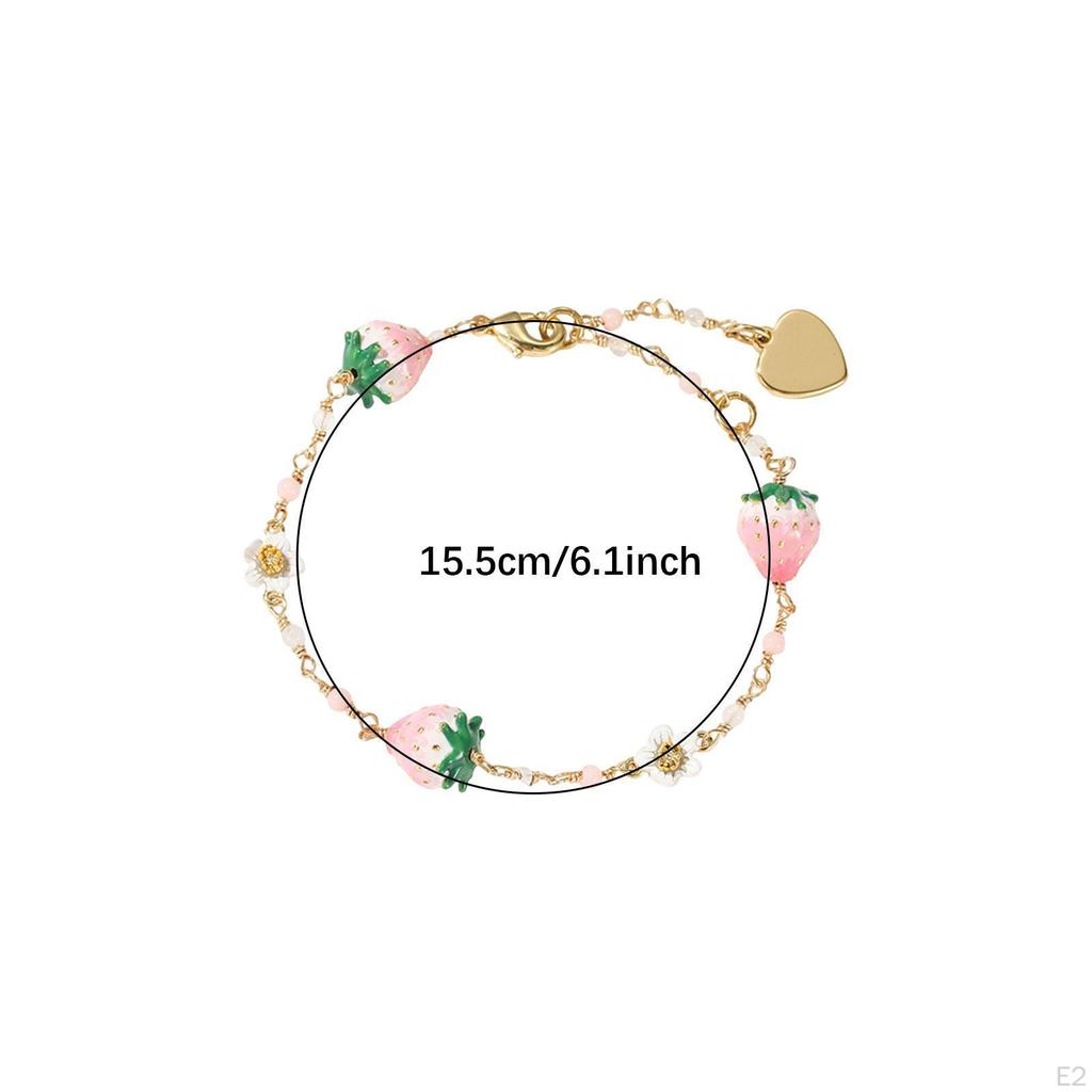 Strawberry Bracelet Chain Cuff Charm for Wife Girlfriend Lover