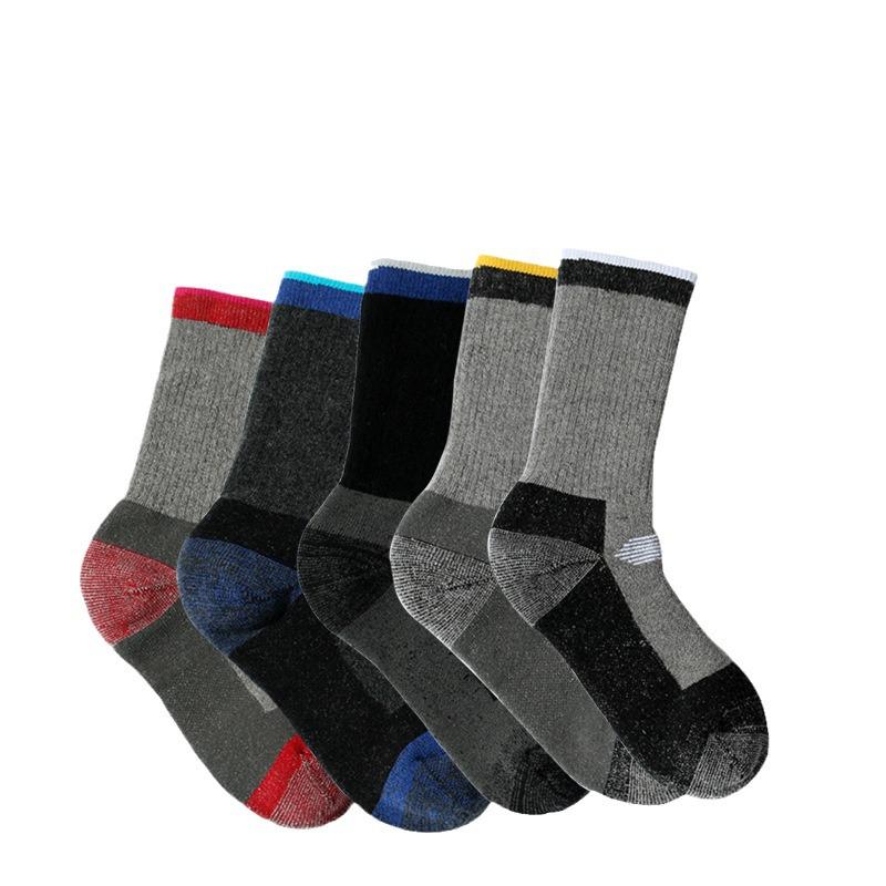 Unisex Mid-Calf Merino Wool Socks: Thickened, Warm, Full Terry for Winter Skiing, Hiking, and Mountaineering.