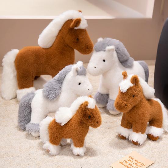 Little Pony Plush Toy Adorable Foal Stuffed Animal Doll Soft Realistic Horse Plushie Christmas Birthday Gifts for Children Friends Family