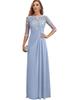 Dress European and American Chiffon Elegant Seven-quarter-sleeved Multi-color Enlarged Evening Dress Dance Dress