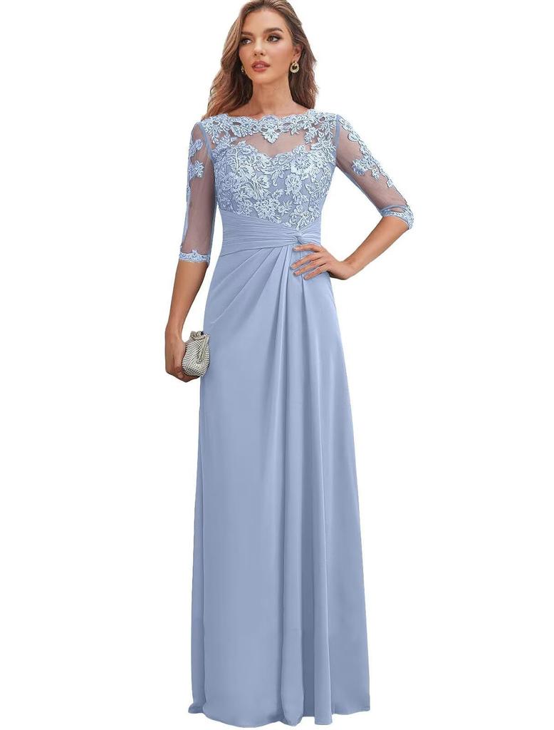 Dress European and American Chiffon Elegant Seven-quarter-sleeved Multi-color Enlarged Evening Dress Dance Dress