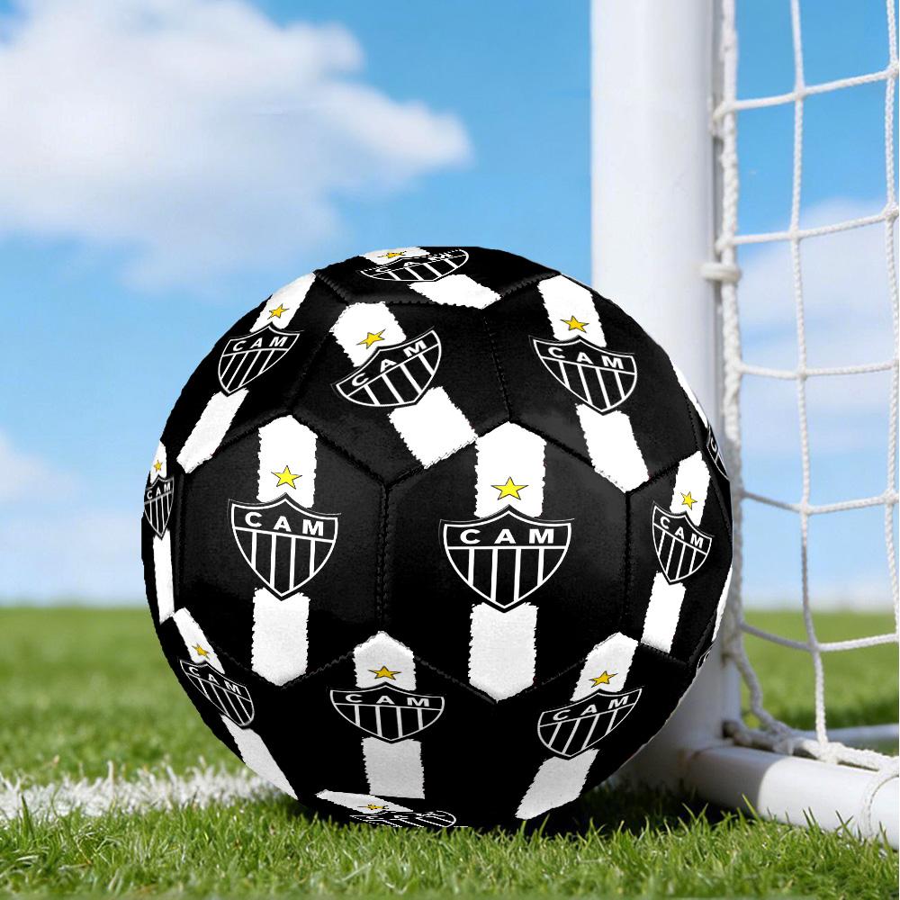 Black And White Stripes With Star Printed Size 5 Soccer Balls, High-Quality, Anti-Slip, Protective Football, A Unique Gift ,Birthdays,Christmas Gifts