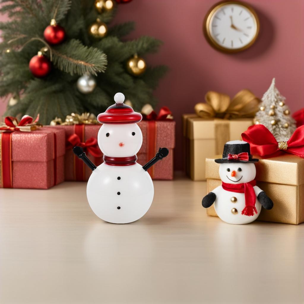 Snowman Candy Jar Glass Storage Container Lid Decorative Candy Can Christmas Party Decor Cute Snowman Sugar Container Holiday