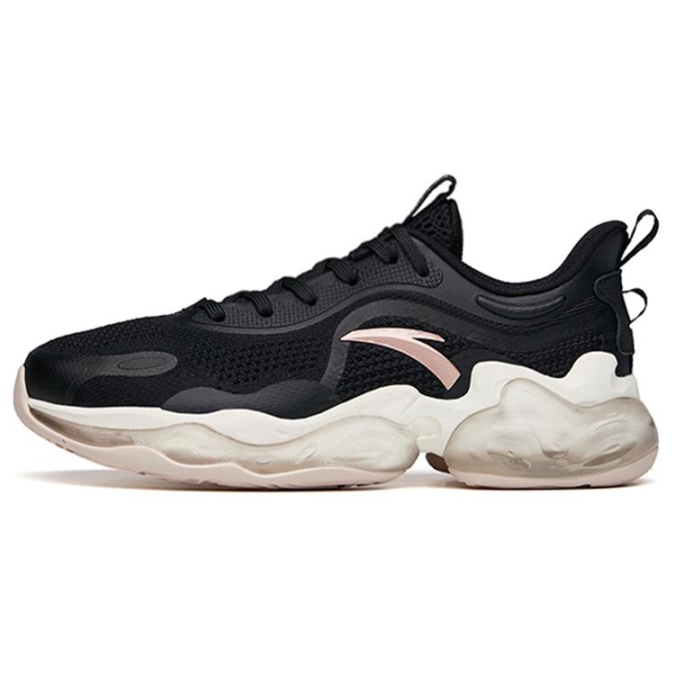 New Anta Cushioning Slip Resistant Low Top Running Shoes Women's Black Gold 122035501-11