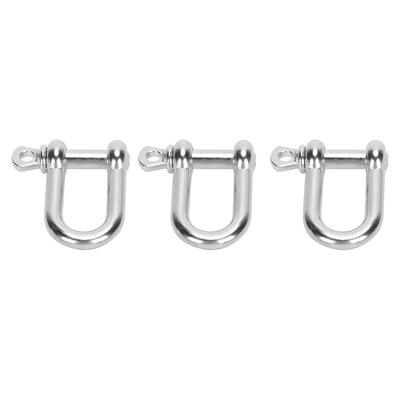 3 Stück U-Form Schäkel Zinklegierung D-Ring Verschluss Bügelschäkel für Paracord Armband Flachkopf
