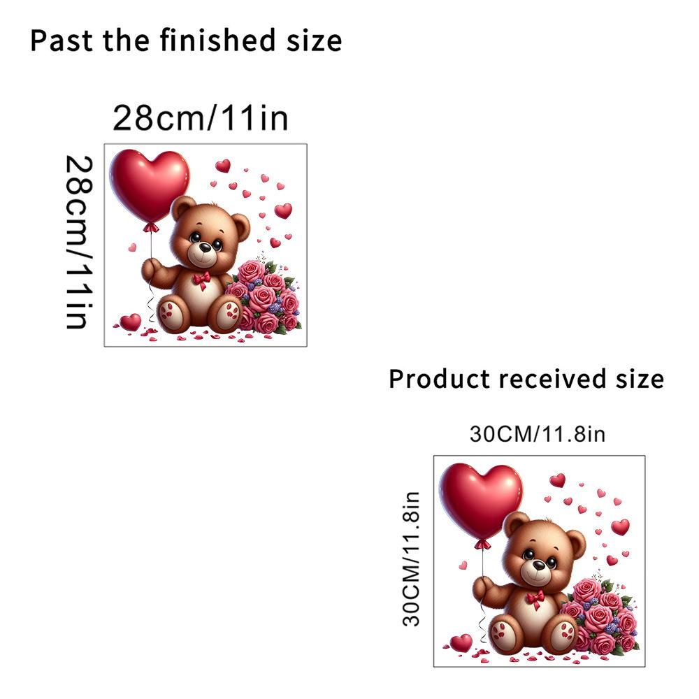 Valentine's Heart Bear Wall Sticker for Living Room, Bedroom, Entryway, or Glass Cabinets