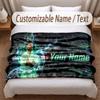 Lamine Yamal Printed Flannel Blanket Custom Name Text Soft Warm Throw For Bedroom Holiday Gift