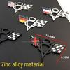 V8 Metal Car Decals for Chevrolet, Dodge, Jeep Tailgates - Includes American, German, British Flags