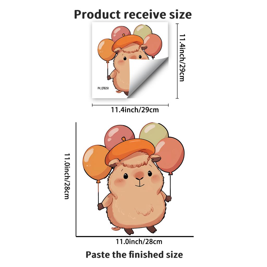 Cute Cartoon Guinea Pig Toilet Sticker Self-Adhesive Removable for Bathroom Home Decor