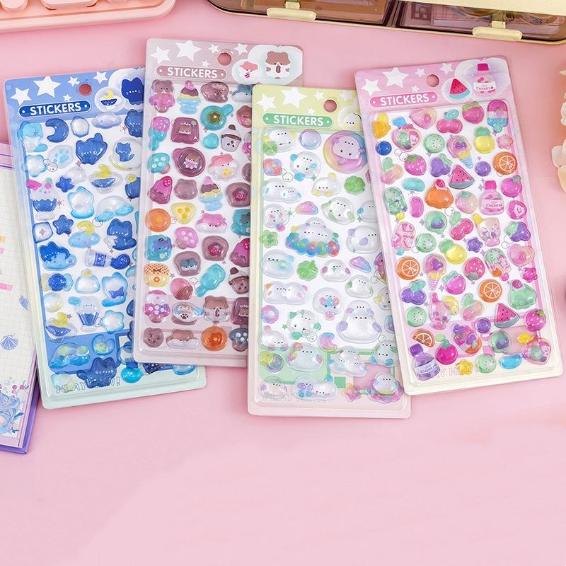 Fun Fashion 3D Relief Stickers Creative Cartoon Animals Cute Aesthetic Stickers Diy Phone Case Journal Decoration Stickers