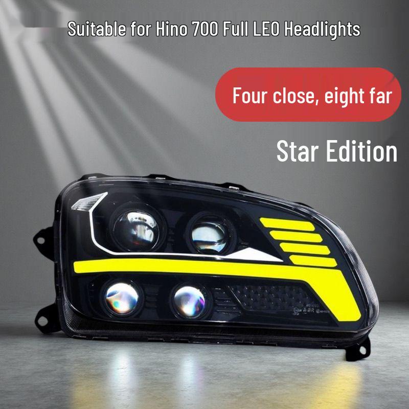 Hino 700 Ultra-Bright LED Headlight Assembly: 4 Low Beams, 8 High Beams Right