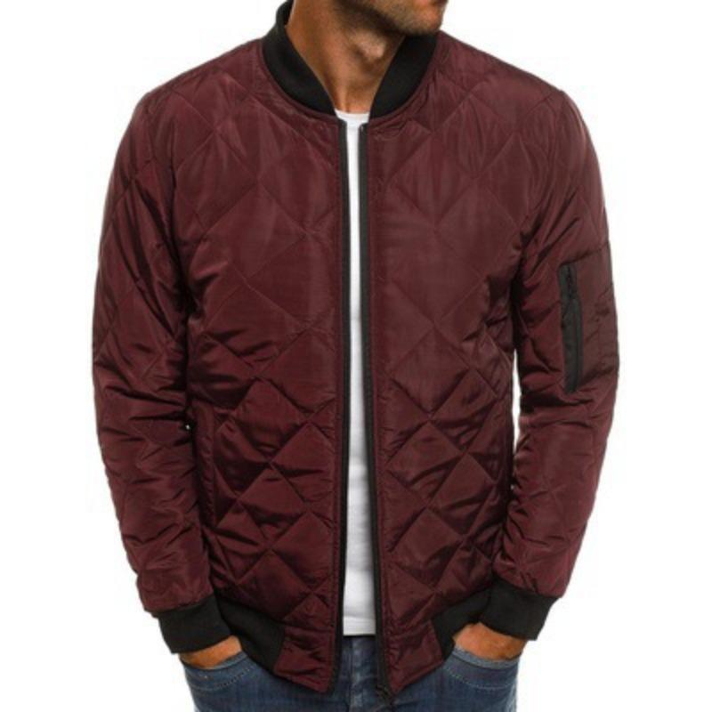 Padded Clothes Autumn and Winter Men's Loose Jacket Rhombus Cotton Clothes